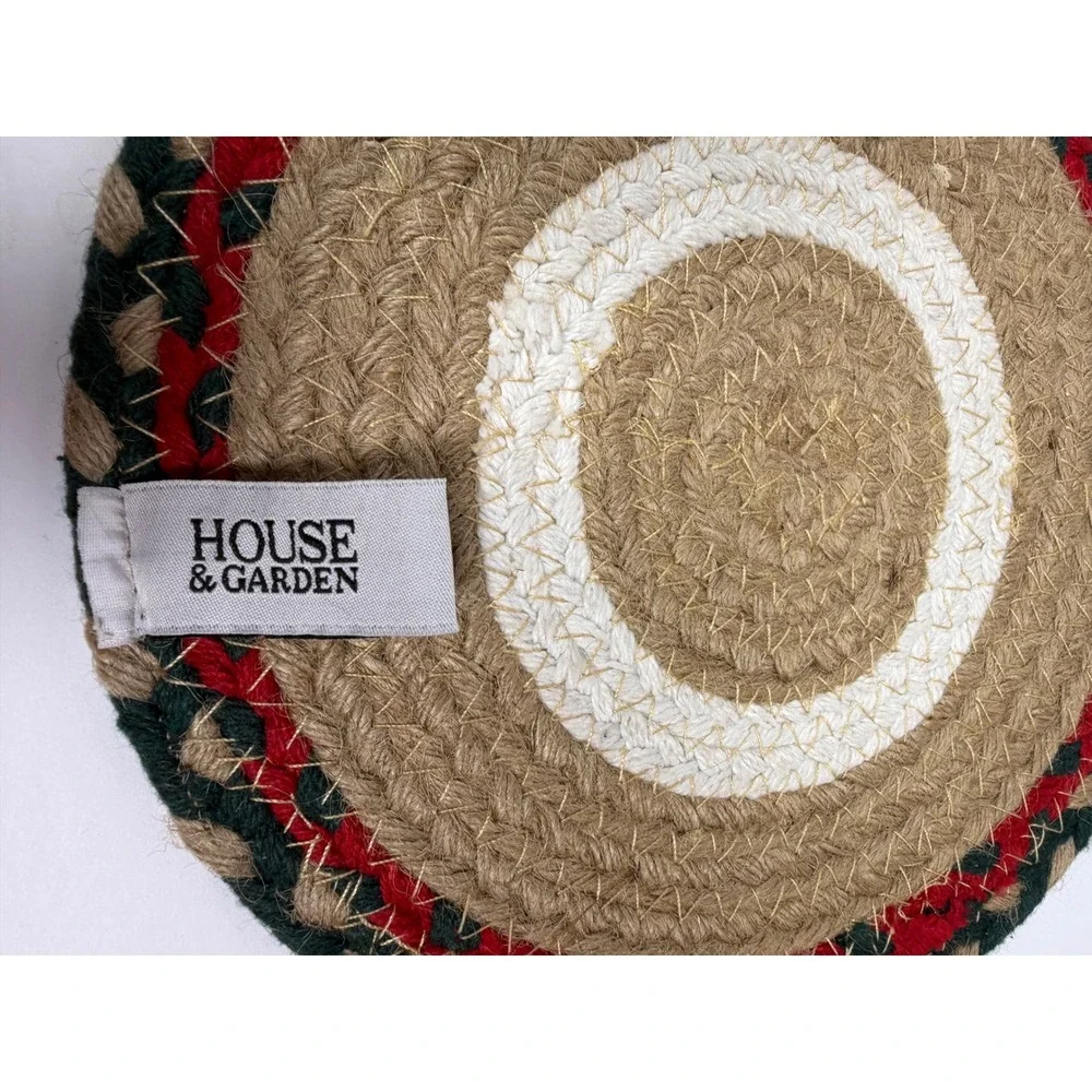 House & Garden Jute Trivets Cardinal Bird Christmas Holiday Cabin Country Rustic